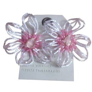Anthropologie Orchid Flower Earrings